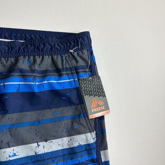 NWT RBX Men’s Board Short Swim Trunks Mesh Brief Liner Blue Stripe Size XL - Picture 5 of 6